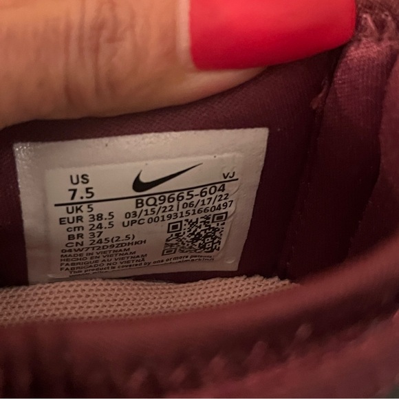 Nike Air Max Dia Winter Night Maroon/Coral 2022 BQ9665-604 SIZE 7.5 Like New - Picture 9 of 10